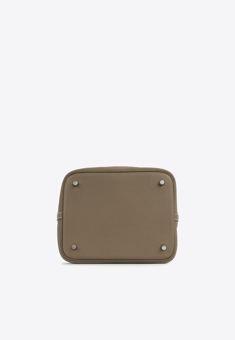 Picotin 22 in Etoupe Taurillon Clemence with Palladium Hardware