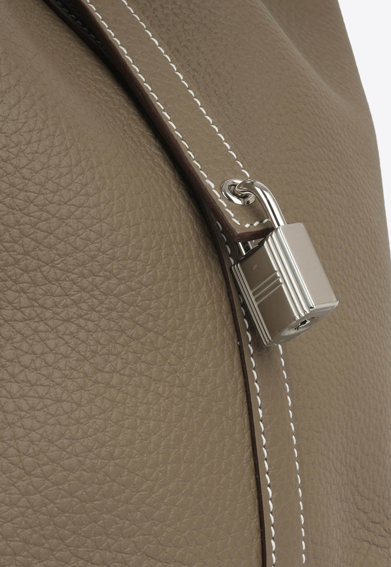 Picotin 22 in Etoupe Taurillon Clemence with Palladium Hardware