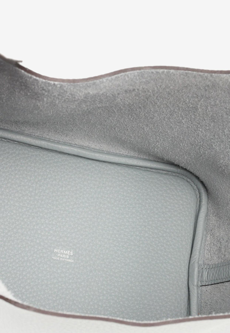 حقيبة بيكوتين 22 من جلد الكليمنس يبون غري بانتين مع أجزاء معدنية فضية