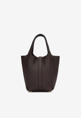 Picotin Lock 18 Bag in Rouge Sellier Clemence with Gold Hardware