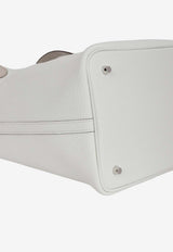 Picotin Lock 22 Touch in New White Clemence and Beton Alligator Mississippiensis with Palladium Hardware