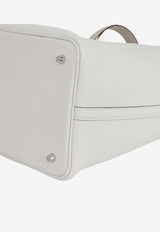 Picotin Lock 22 Touch in New White Clemence and Beton Alligator Mississippiensis with Palladium Hardware