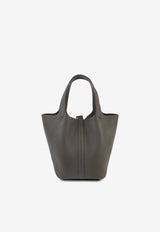Picotin Lock 18 Tote Bag in Vert Loden Clemence with Palladium Hardware