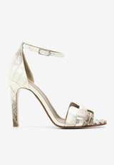 Premiere 105 Sandals in Blanc Himalaya Matte Nilo Crocodile
