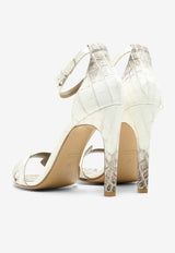 Premiere 105 Sandals in Blanc Himalaya Matte Nilo Crocodile