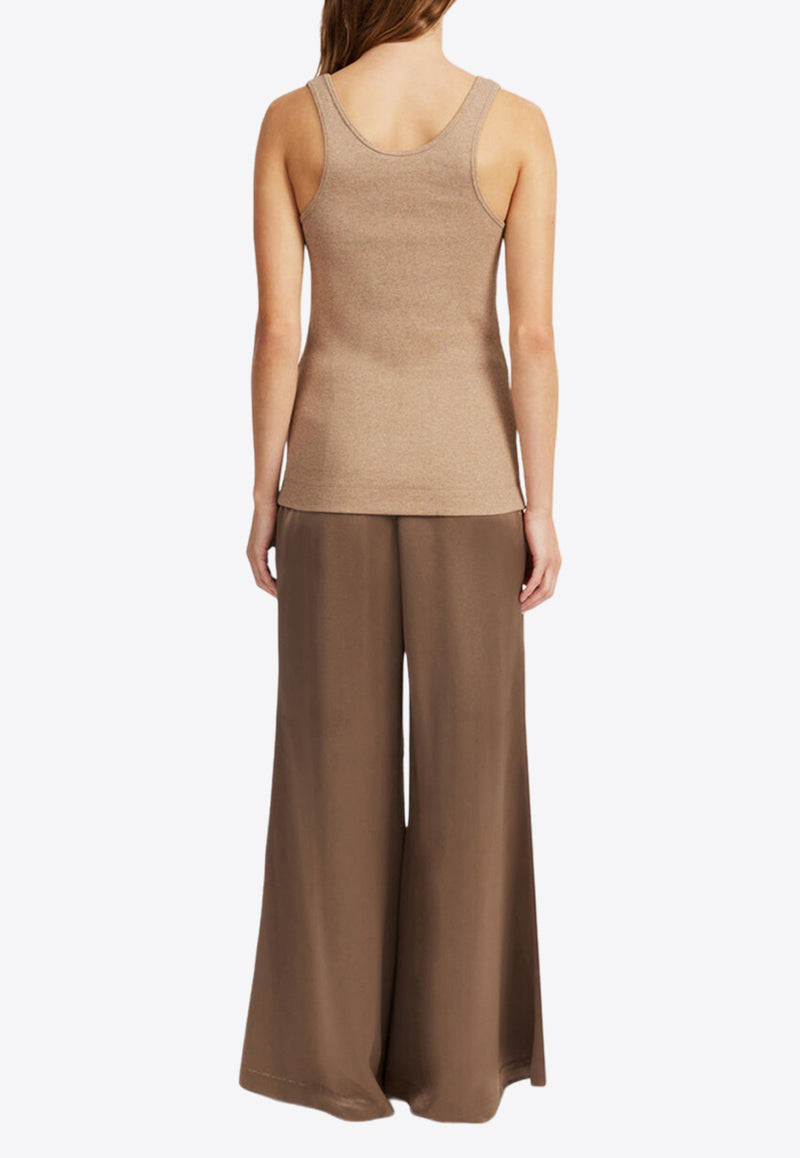 By Malene Birger Lucee Satin Flared Pants Brown Q71625032BROWN