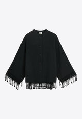 By Malene Birger Ahlicia Button-Up Fringed Top Q72068001BLACK