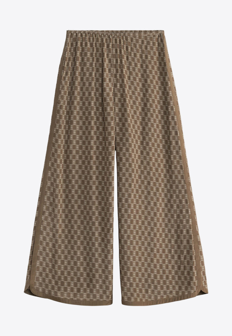 By Malene Birger Louisan Monogram Wide-Leg Pants Brown Q72514004BROWN