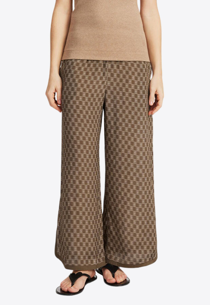 By Malene Birger Louisan Monogram Wide-Leg Pants Brown Q72514004BROWN