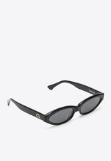 Philó Eyewear Quin Oval Sunglasses QUINPVC/1_PHIL-BLK