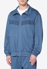 Needles Fringed Zip-Up Sweatshirt Blue QV334CO/Q_NEEDL-SB