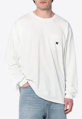 Needles Long-Sleeved Logo T-shirt White QV361PL/Q_NEEDL-WHT