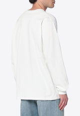 Needles Long-Sleeved Logo T-shirt White QV361PL/Q_NEEDL-WHT