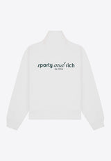 Sporty & Rich Tank Quarter-Zip Logo Print Sweatshirt QZAW239WHWHITE