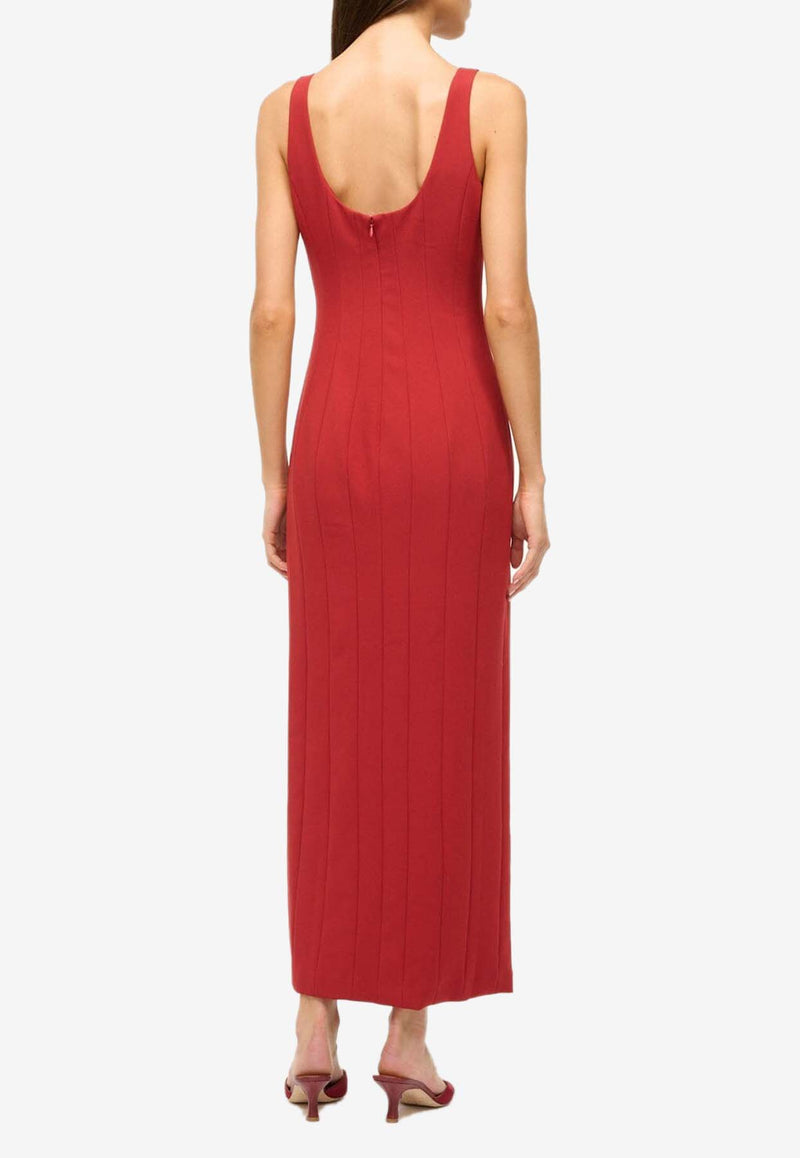 Staud Portrait Crepe Maxi Dress Red R24F2180TCRED