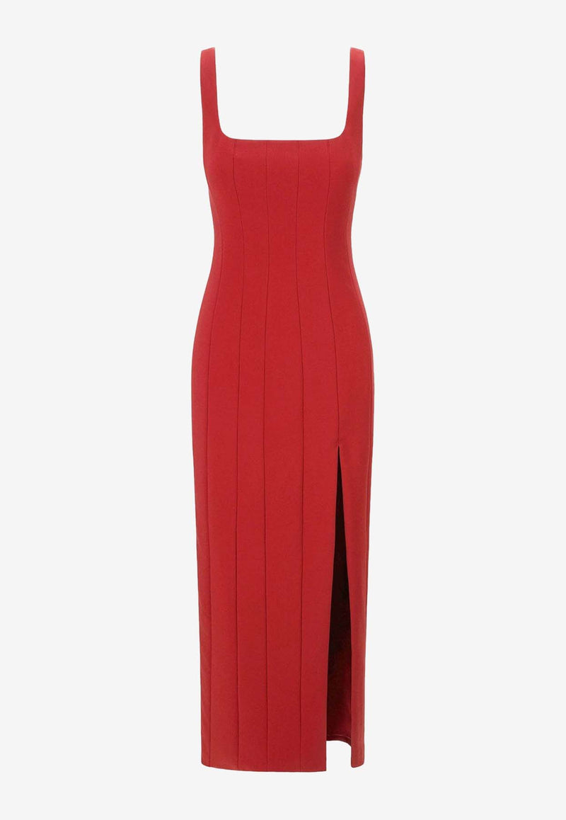 Staud Portrait Crepe Maxi Dress Red R24F2180TCRED