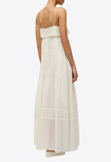 Staud Kristina Pintuck Maxi Dress Ivory R24P2123VLIVORY