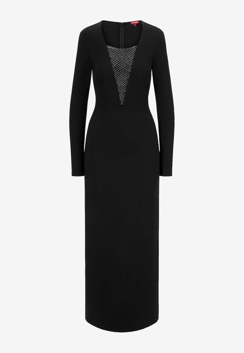 Staud Kris Long-Sleeved Maxi Dress R24P2194PTBLACK