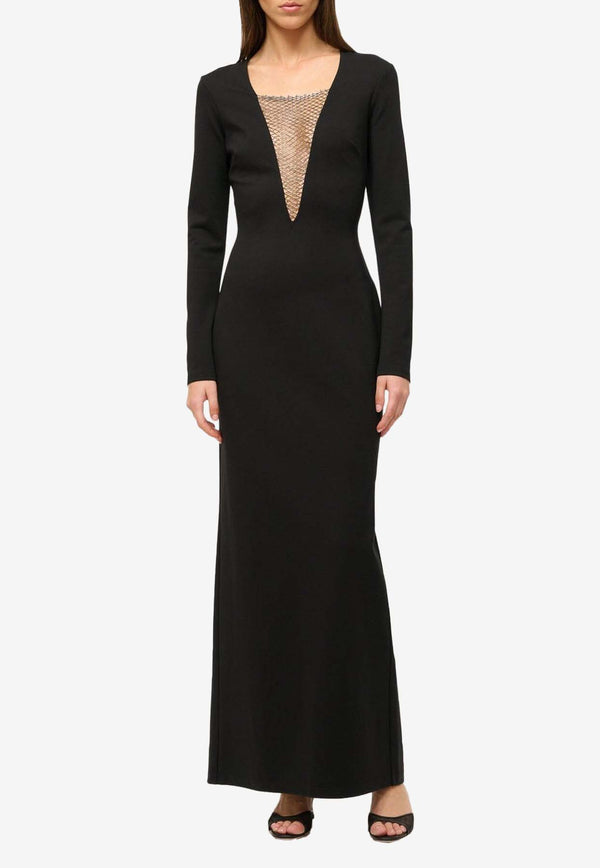 Staud Kris Long-Sleeved Maxi Dress R24P2194PTBLACK