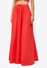 Staud Eden Drawstring Maxi Skirt Red R24P6106TNRED