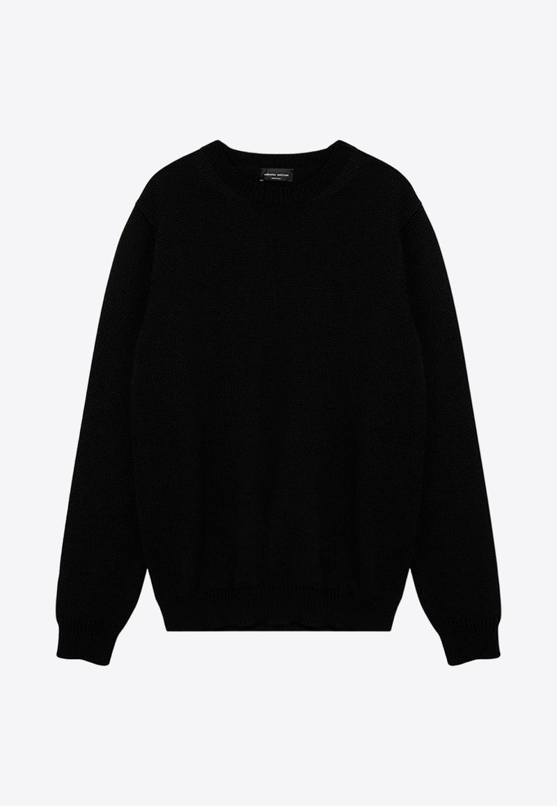 Roberto Collina Merino Wool Crewneck Sweater Black RA02001RA02/P_ROBER-09