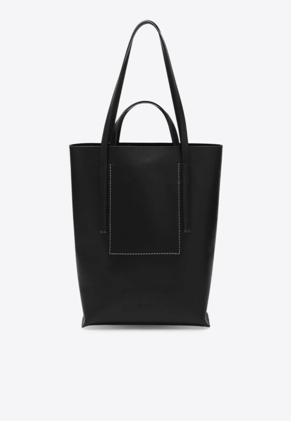 Rick Owens Medium Leather Tote Bag Black RA02E0763LGE/R_RICKO-09