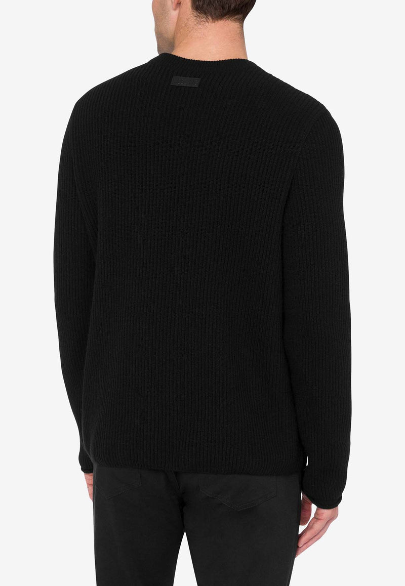 Moschino Rib-Knit Wool Sweater RA091770020555 0555 Black