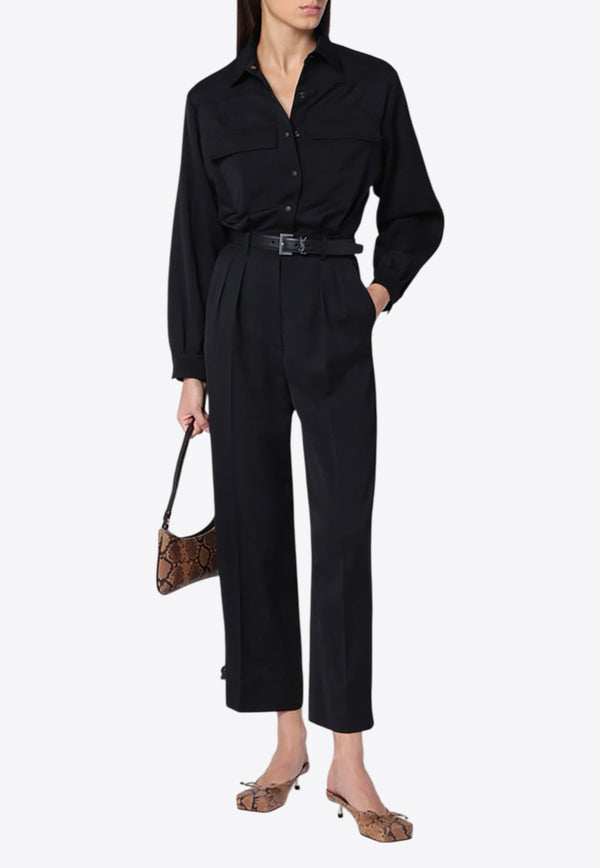 Max Mara Ragusa Wool Buttoned Jumpsuit Black RAGUSACO/P_MAXM-003