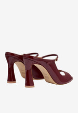 Malone Souliers Rania 90 Patent Leather Sandals Red RANIA 90-1 ROSEWOOD