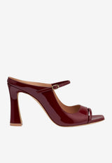 Malone Souliers Rania 90 Patent Leather Sandals Red RANIA 90-1 ROSEWOOD
