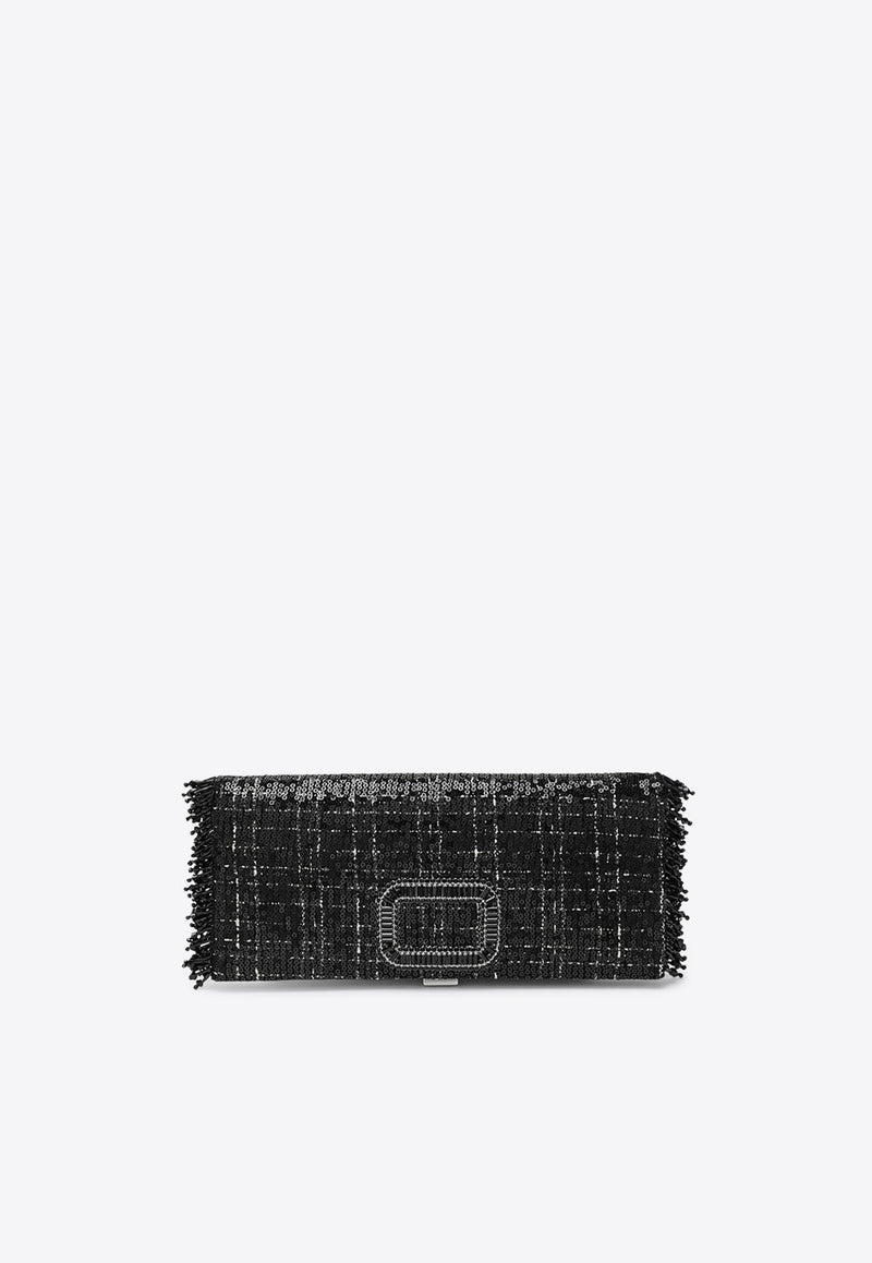 Roger Vivier Pilgrim Sequined Clutch Bag  Black RBWABDD0231ULR/R_ROGVI-B999