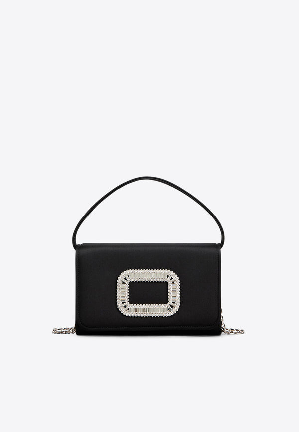 Roger Vivier Micro Pilgrim Satin Crossbody Bag  Black RBWABDH0000RS0/Q_ROGVI-B999