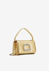 Roger Vivier Micro Pilgrim Leather Top Handle Bag RBWABDH00L0T0HG005 G005 Gold