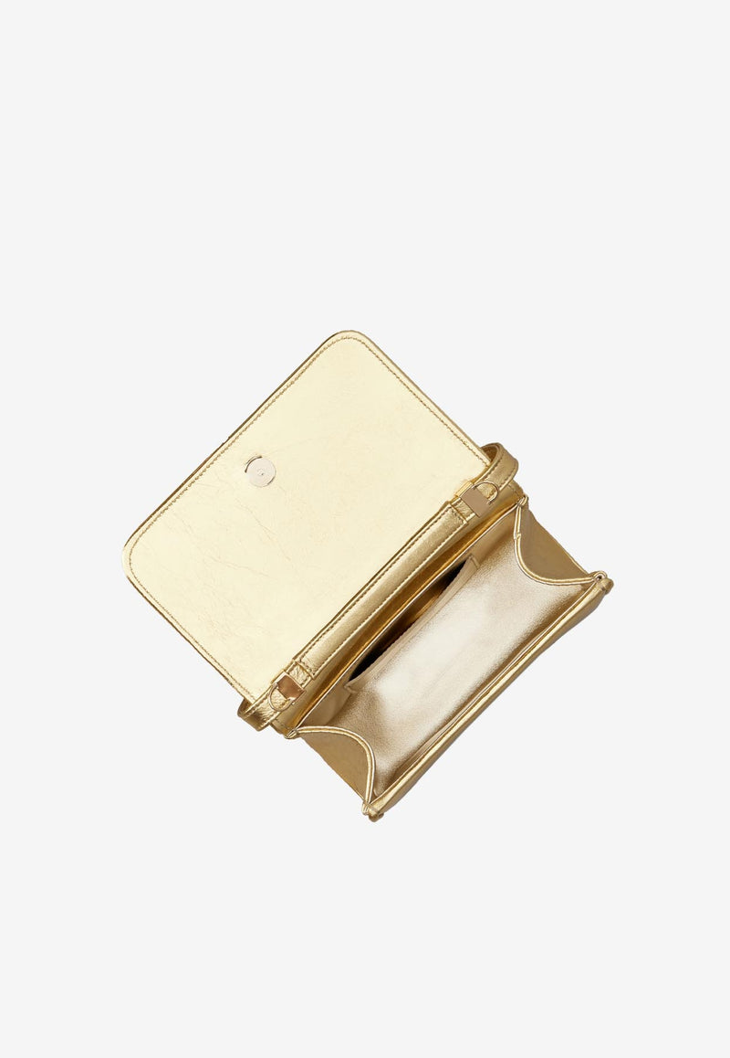 Roger Vivier Micro Pilgrim Leather Top Handle Bag RBWABDH00L0T0HG005 G005 Gold