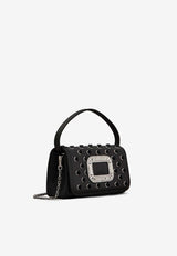Roger Vivier Micro Pilgrim Top Handle Bag in Satin Black RBWABDH5000RS0 B999