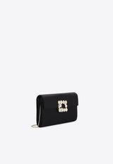 Roger Vivier Efflorescence Crystal Embellished Satin Clutch Black RBWAMFD0200RS0/Q_ROGVI-B999