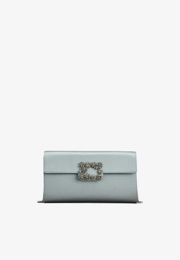 Roger Vivier Efflorescence Satin Clutch Bag Gray RBWAMFD0207RS0B406 B406