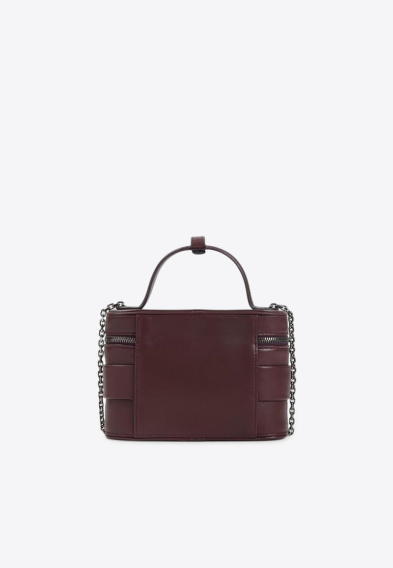 Roger Vivier Rhinestone Buckle Leather Vanity Bag Bordeaux RBWANMH0003YDR/R_ROGVI-R802