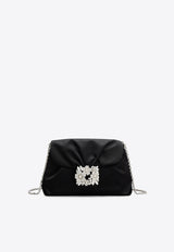 Roger Vivier Mini Efflorescence Satin Clutch Bag Black RBWANVC0100RS0/R_ROGVI-B999