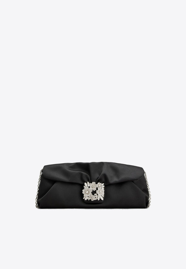 Roger Vivier Efflorescence Satin Clutch Bag Black RBWANVC0200RS0B999 B999