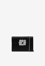 Roger Vivier Mini Efflorescence Satin Clutch Bag Black RBWANVD0100RS0/S_ROGVI-B999