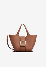 Roger Vivier Mini Viv' Choc Shopping Bag in Leather RBWAOGA0100QV7S018 S018 Brown