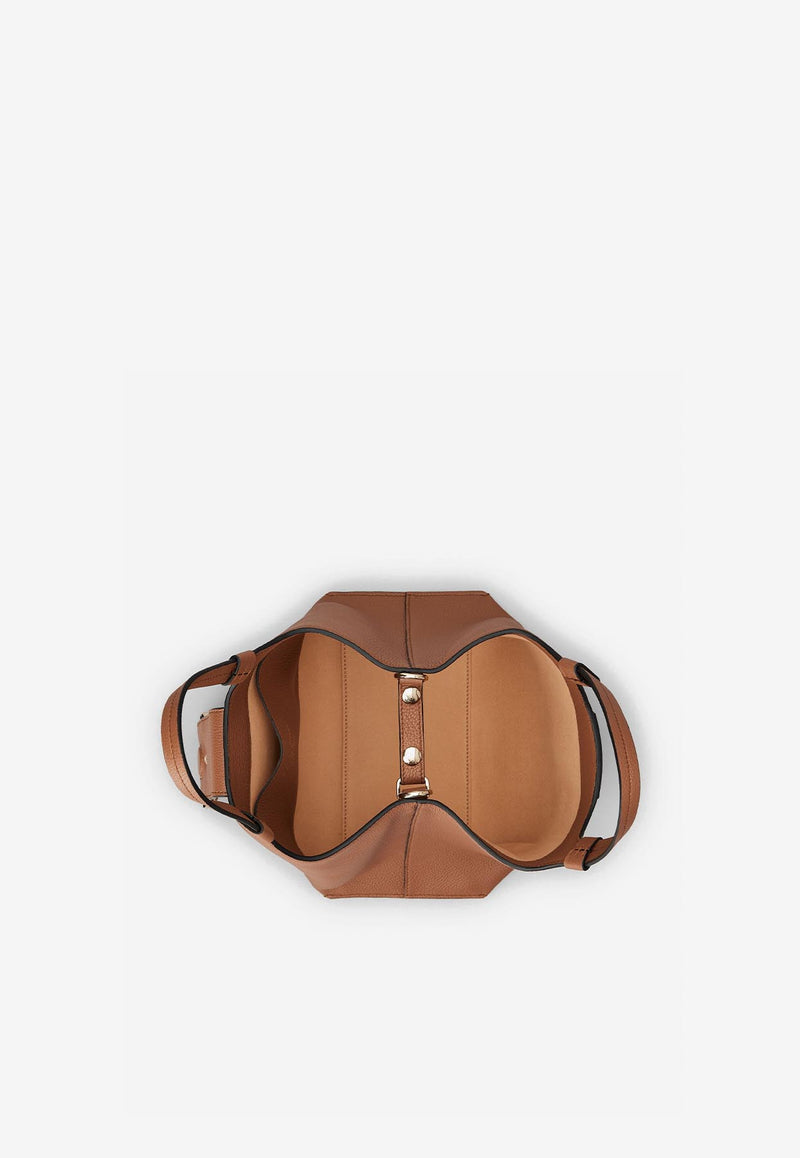 Roger Vivier Mini Viv' Choc Shopping Bag in Leather RBWAOGA0100QV7S018 S018 Brown