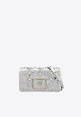 Roger Vivier Mini Viv' Choc Disco Shoulder Bag in Leather RBWAOGW4100H0VB200 B200 Silver