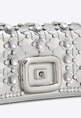 Roger Vivier Mini Viv' Choc Disco Shoulder Bag in Leather RBWAOGW4100H0VB200 B200 Silver