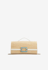 Roger Vivier Belle Vivier Raffia Clutch Bag Natural RBWAORC6203V79 1P34