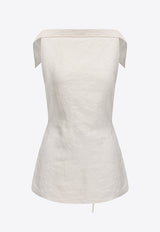 RUOHAN Kuva Open-Back Top Ivory RE009SS26_IVORY