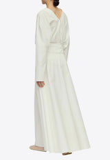RUOHAN Homa Wool and Cashmere Maxi Skirt White RE022SS26(EU)_WHITE