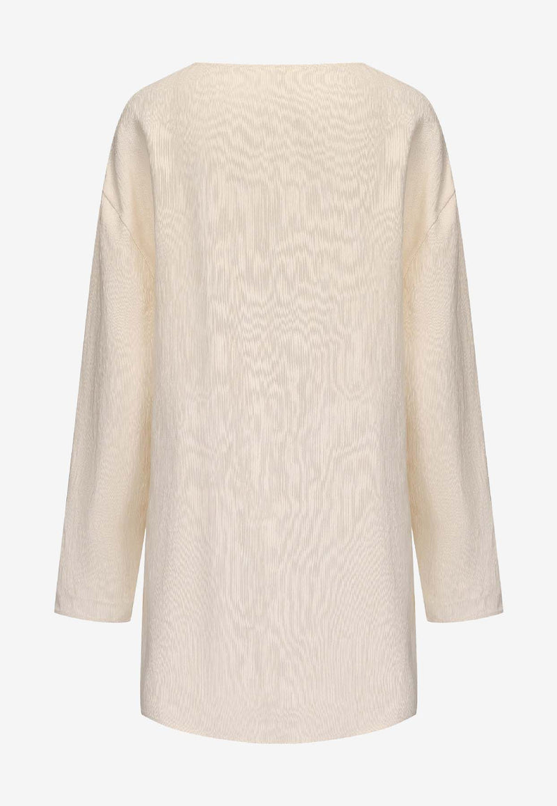 RUOHAN Lamu Long-Sleeved Top Cream RE038AW25_CREAM