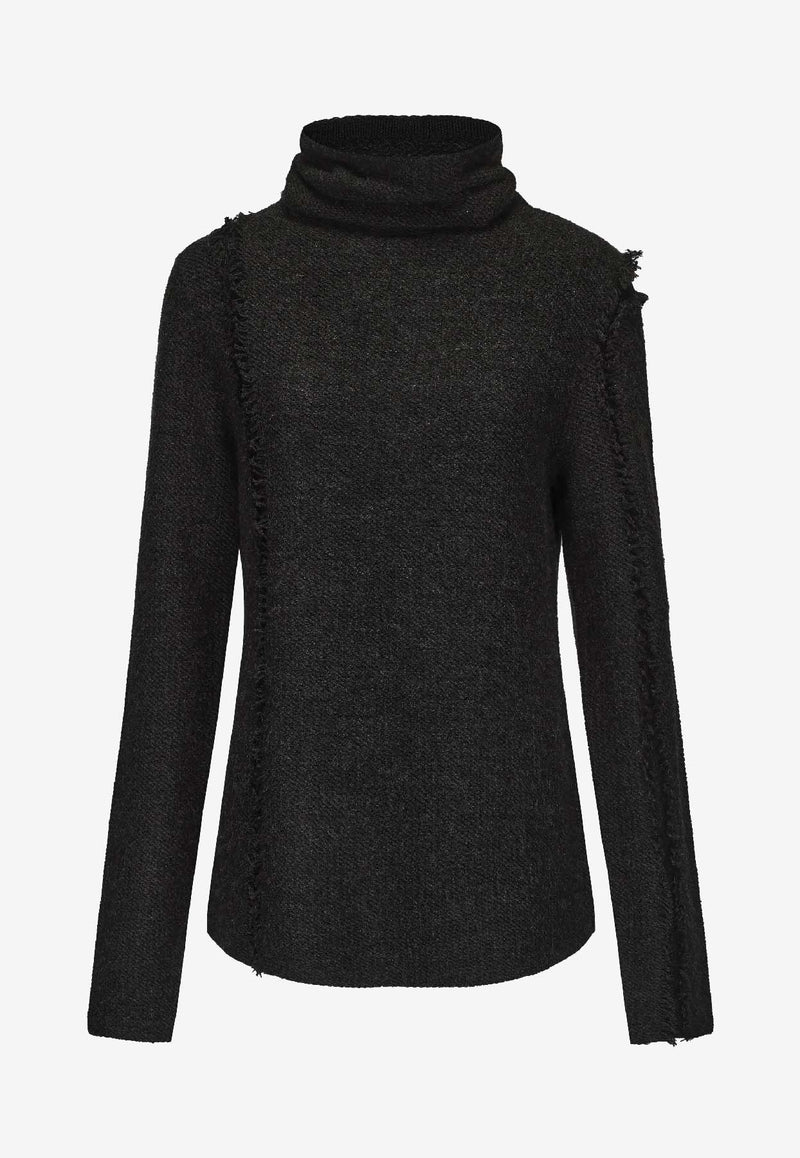 RUOHAN Iona Turtleneck Silk and Cashmere Sweater Gray RE076AW25_DARK GREY